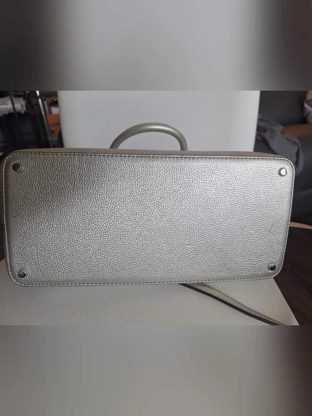 Kate Spade Light Metallic Silver Larchmont Ave Floral Evangelie Satchel NWT